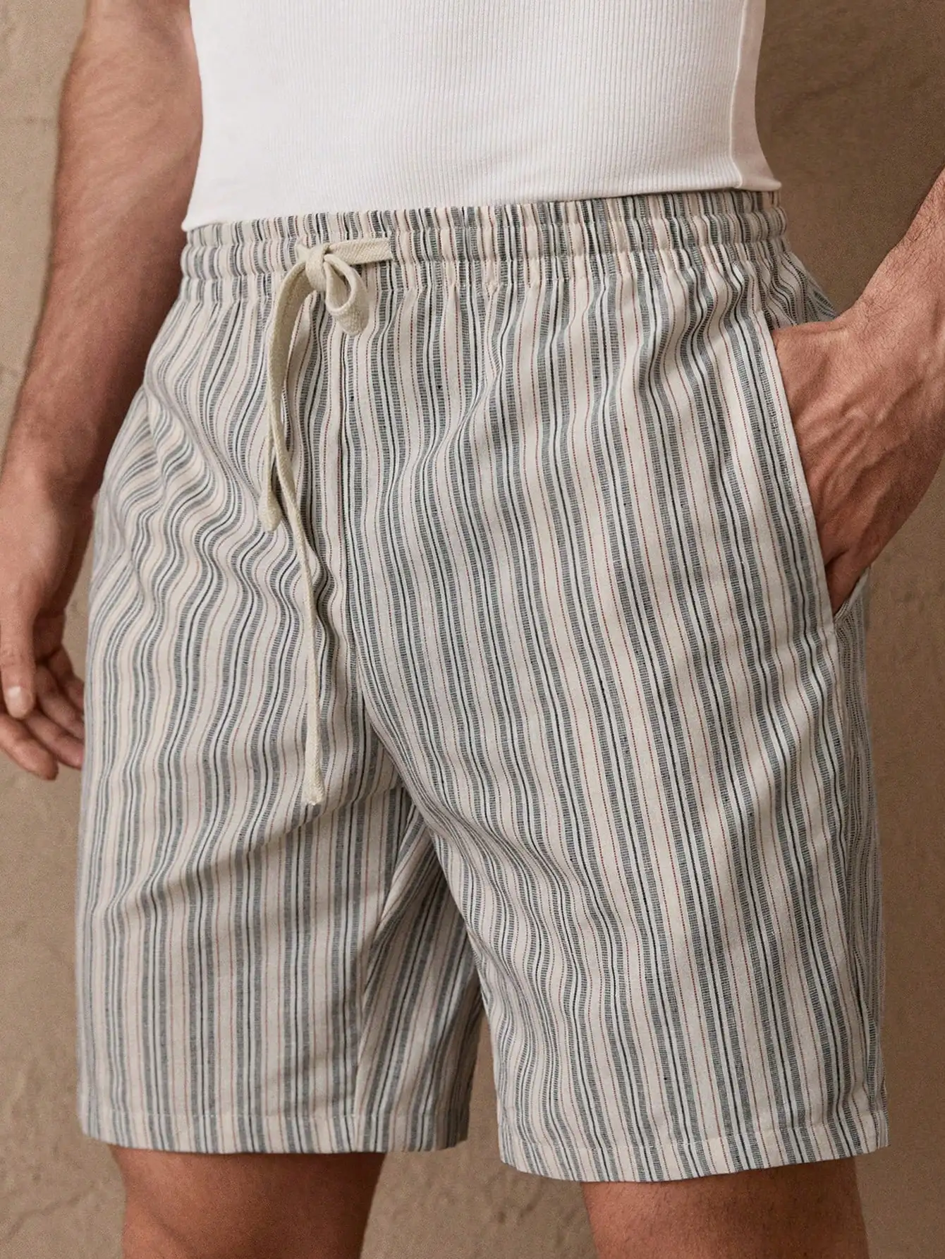 Men's Summer Casual Striped Drawstring Waist Shorts ,Men's Olive Green White Striped Linen Shorts ,Summer Casual Elastic Waist Drawstring Bottoms ,Lightweight Breathable Vacation Trunks ,Vintage 50s Style Striped Beach Shorts
Men's Summer Casual Striped Drawstring Waist Shorts ,Men's Olive Green White Striped Linen Shorts ,Summer Casual Elastic Waist Drawstring Bottoms ,Lightweight Breathable Vacation Trunks ,Vintage 50s Style Striped Beach Shorts