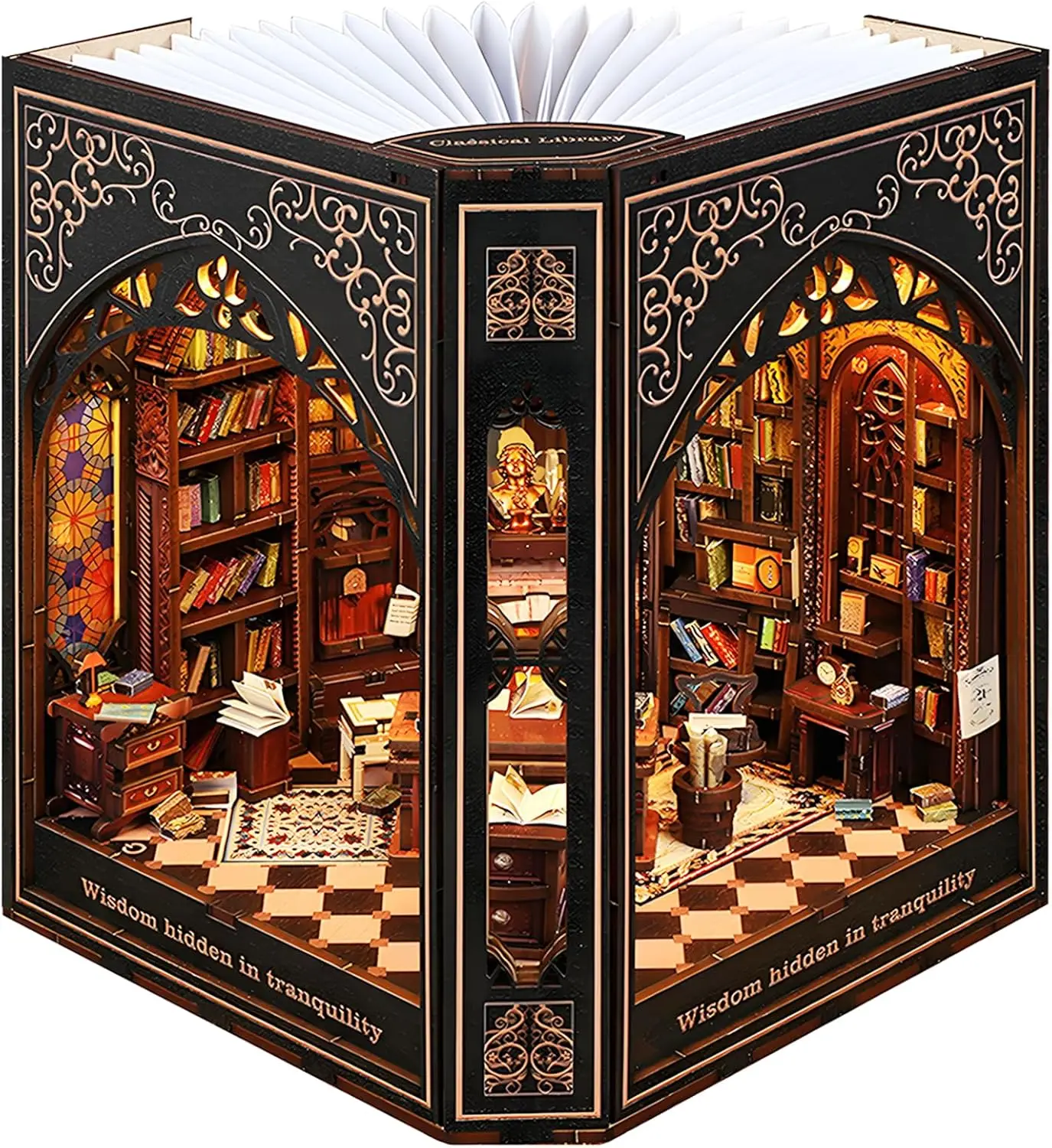 DIY Book Nook Kit with Nightlight, Type-C & Battery Powered Bookshelf Decor for Home Office Gift (Classical Library)
DIY Book Nook Kit with Nightlight, Type-C & Battery Powered Bookshelf Decor for Home Office Gift (Classical Library)