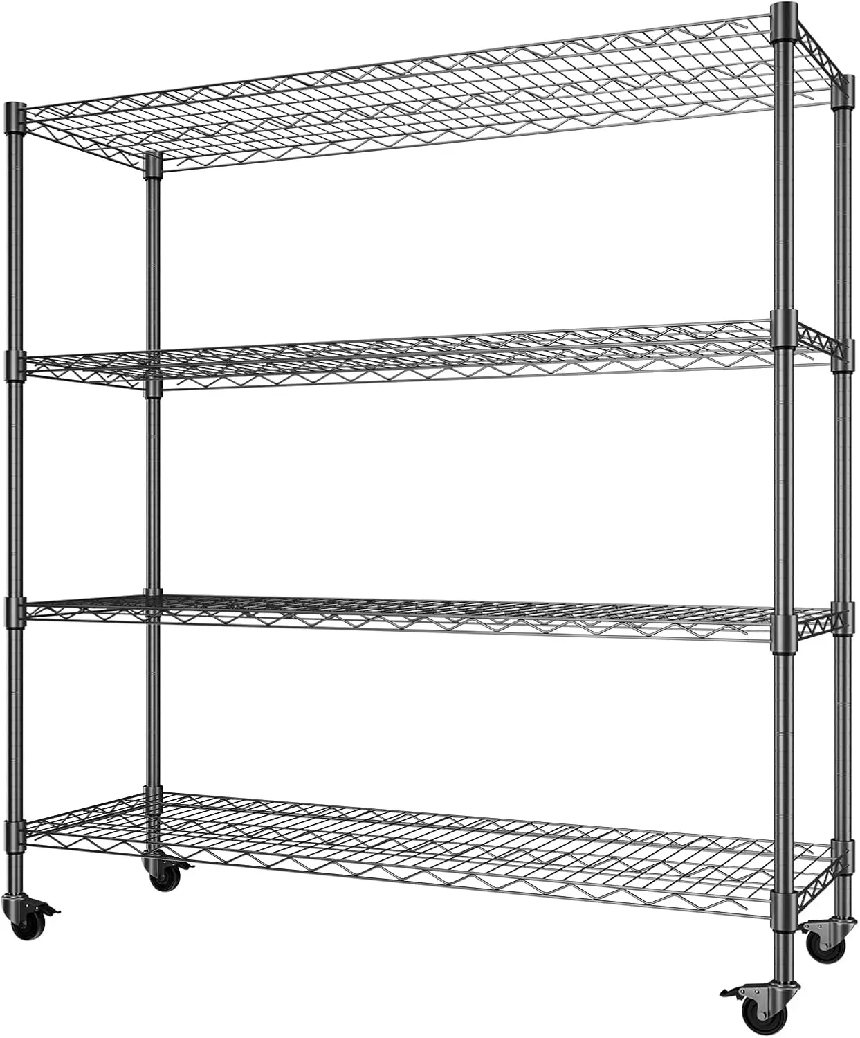 Storage Shelves, Heavy Duty 4 Tier Storage Metal Shelves with Wheels, 2500LBS Capacity Adjustable Metal Wire Shelving Un
Storage Shelves, Heavy Duty 4 Tier Storage Metal Shelves with Wheels, 2500LBS Capacity Adjustable Metal Wire Shelving Un