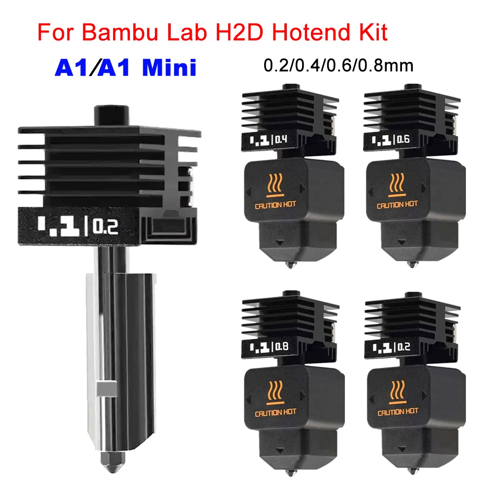 0.2/0.4/0.6/0.8mm Hotend For Bambu Lab H2D Print Head Hardened Steel Nozzle Assembly Kit Bambulab H2D A1/A1 Mini Hot End Parts
0.2/0.4/0.6/0.8mm Hotend For Bambu Lab H2D Print Head Hardened Steel Nozzle Assembly Kit Bambulab H2D A1/A1 Mini Hot End Parts
