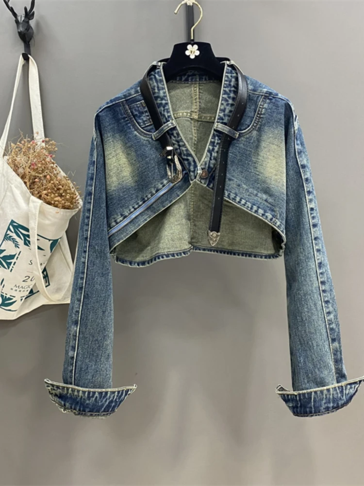 Fashion Street Loose Denim Coat Women's Autumn New High Quality Belt Decorative Bat Sleeve Short Cardigan Jacket
Fashion Street Loose Denim Coat Women's Autumn New High Quality Belt Decorative Bat Sleeve Short Cardigan Jacket