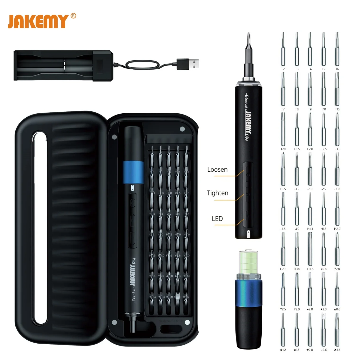 JAKEMY Automatic and Manual Dual-mode Precision Power Screwdriver Set Cordless Electric Screwdriver with LED Lamp Repair Tool
JAKEMY Automatic and Manual Dual-mode Precision Power Screwdriver Set Cordless Electric Screwdriver with LED Lamp Repair Tool