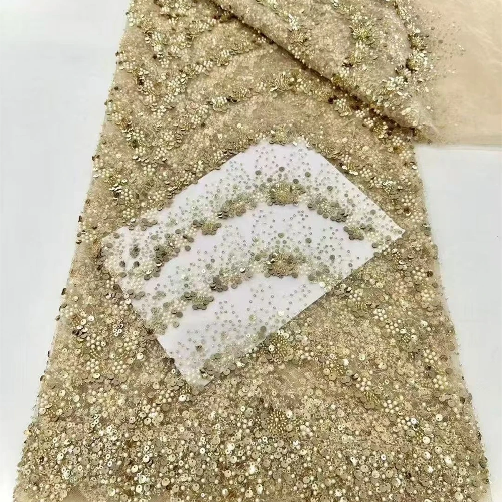African Beaded Lace Fabric French Tulle Lace 2025 High Quality Lace French Sequins Beads Fabric For Women Wedding Party Dress
African Beaded Lace Fabric French Tulle Lace 2025 High Quality Lace French Sequins Beads Fabric For Women Wedding Party Dress