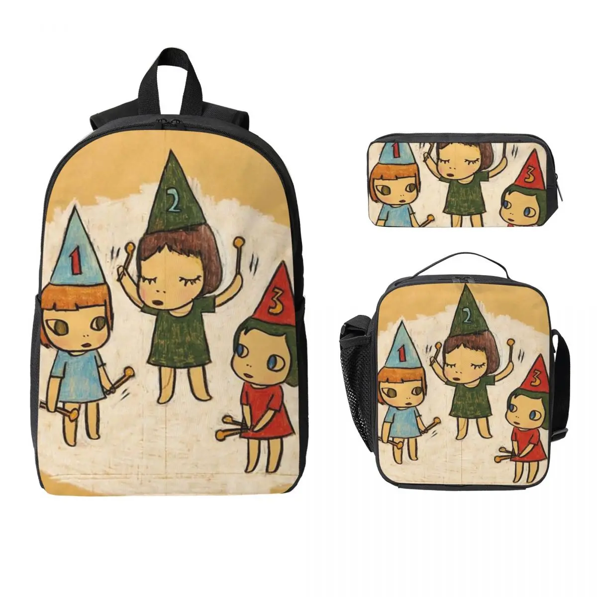 Funny Yoshitomo Nara Backpack Boys Girls BookBag School Bag Computer Shoulder Bags 3ps Insulated Lunch Bag Pencil Case
Funny Yoshitomo Nara Backpack Boys Girls BookBag School Bag Computer Shoulder Bags 3ps Insulated Lunch Bag Pencil Case