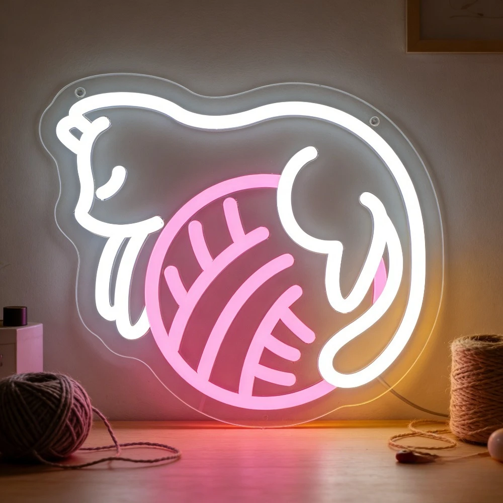 Cat with Yarn Ball Neon Sign Love Symbol YOU WE ME LED Light for Bedroom Home Decor Lighting Gift for Cat Lovers Couples Friends
Cat with Yarn Ball Neon Sign Love Symbol YOU WE ME LED Light for Bedroom Home Decor Lighting Gift for Cat Lovers Couples Friends