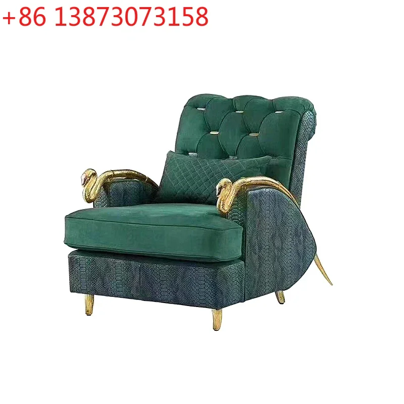 Light luxury Italian leather single sofa chair modern creative high-end pure copper snake-shaped armrest queen snake chair
Light luxury Italian leather single sofa chair modern creative high-end pure copper snake-shaped armrest queen snake chair