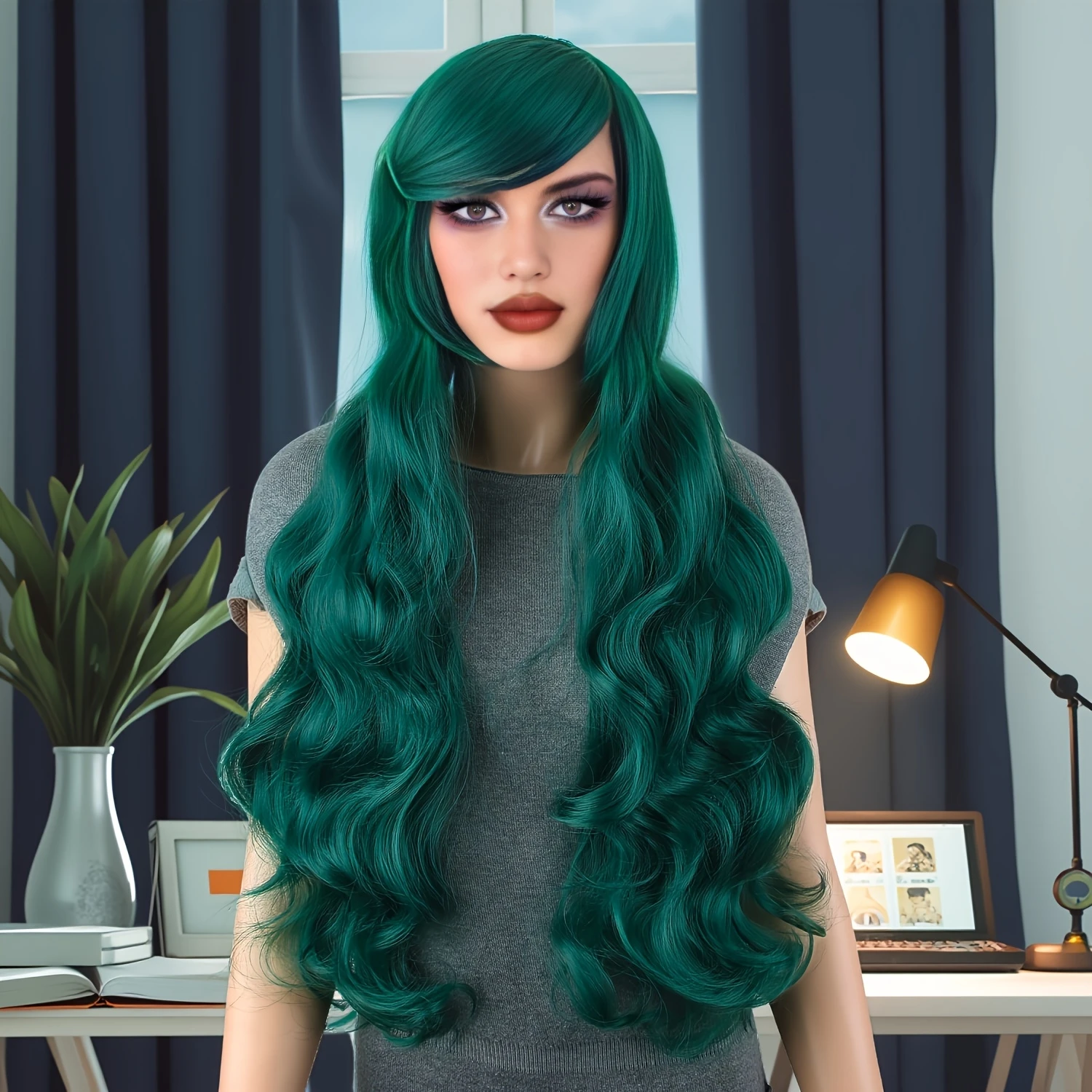 Rainbow Wig Green Synthetic Hair Cosplay Wig With Bangs Wavy Costume Colored Wigs For Women Long Purple Pink Red Blue White
Rainbow Wig Green Synthetic Hair Cosplay Wig With Bangs Wavy Costume Colored Wigs For Women Long Purple Pink Red Blue White