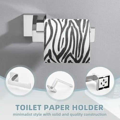 Polished Chrome 4-Piece SUS304 Stainless Steel Bathroom Set: Toilet Paper Holder, Towel Bar, Robe Hook, Towel Ring
Polished Chrome 4-Piece SUS304 Stainless Steel Bathroom Set: Toilet Paper Holder, Towel Bar, Robe Hook, Towel Ring