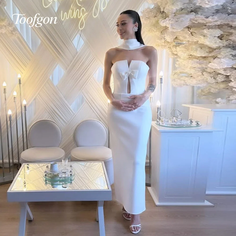 Toofgon Strapless Cut Out Mermaid Wedding Dresses Customized Elastic Satin Wraps Bride Gown Backless Ankle Wedding Party Dress
Toofgon Strapless Cut Out Mermaid Wedding Dresses Customized Elastic Satin Wraps Bride Gown Backless Ankle Wedding Party Dress
