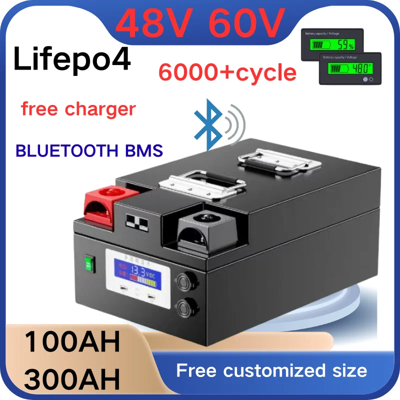 Lifepo4 аккумуляторы 48 В 60 В 100 Ач 150 Ач 200 Ач 300 Ач аккумулятор с BMS 16S 20S для гибридной солнечной системы 5 кВт 6 кВт инвертированный 
Lifepo4 аккумуляторы 48 В 60 В 100 Ач 150 Ач 200 Ач 300 Ач аккумулятор с BMS 16S 20S для гибридной солнечной системы 5 кВт 6 кВт инвертированный