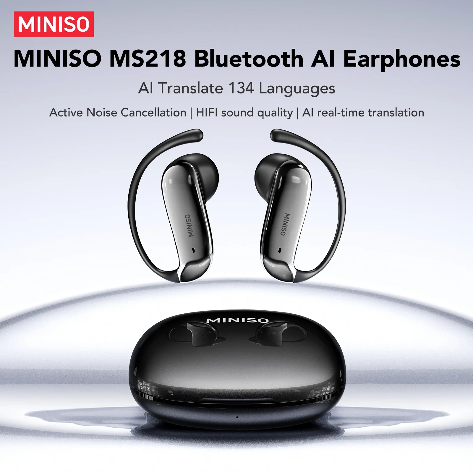 MINISO MS218 Sports Wireless Headphones AI Translator Earbuds, HD Stereo Sound Bluetooth Earphones with Long Battery Life
MINISO MS218 Sports Wireless Headphones AI Translator Earbuds, HD Stereo Sound Bluetooth Earphones with Long Battery Life