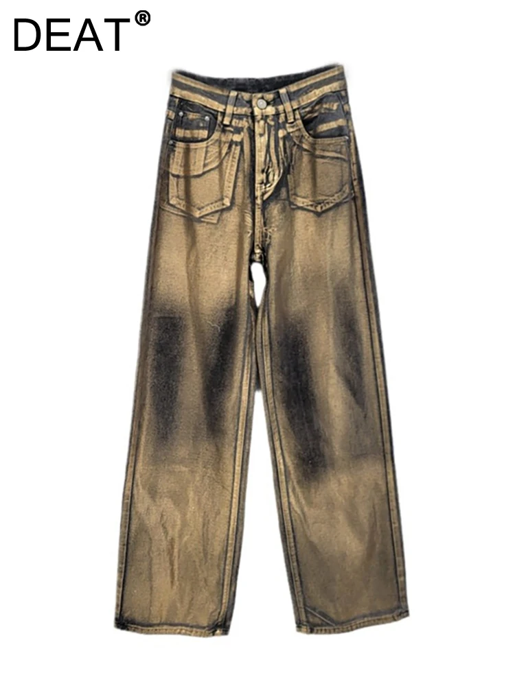 DEAT Women's Denim Pants Full Length Straight Hot Stamping Gold Coating Design Cool Female Jeans2024 Autumn New Fashion 11A0375
DEAT Women's Denim Pants Full Length Straight Hot Stamping Gold Coating Design Cool Female Jeans2024 Autumn New Fashion 11A0375