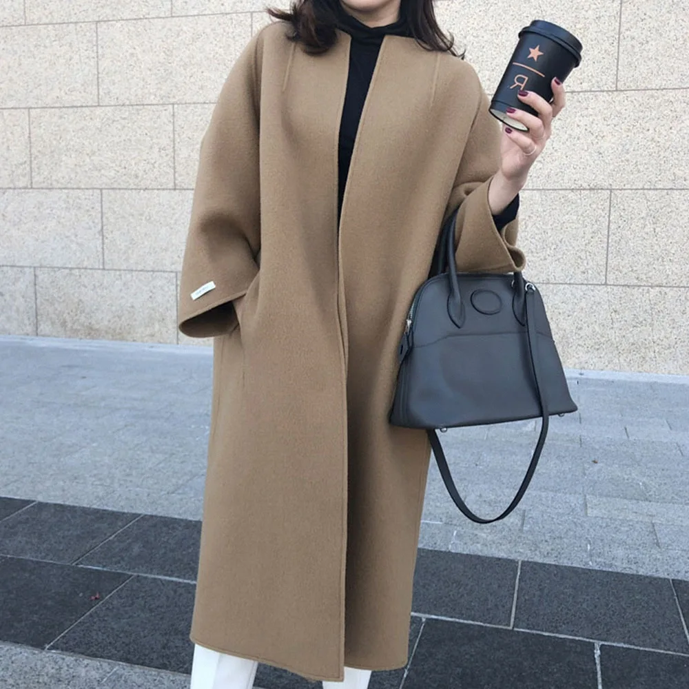 Women Woolen Coat Long Maxi Loose Coat Thick Autumn Winter High Street Elegant Open Stitich Jacket Outerwear Korean Long Sleeve
Women Woolen Coat Long Maxi Loose Coat Thick Autumn Winter High Street Elegant Open Stitich Jacket Outerwear Korean Long Sleeve