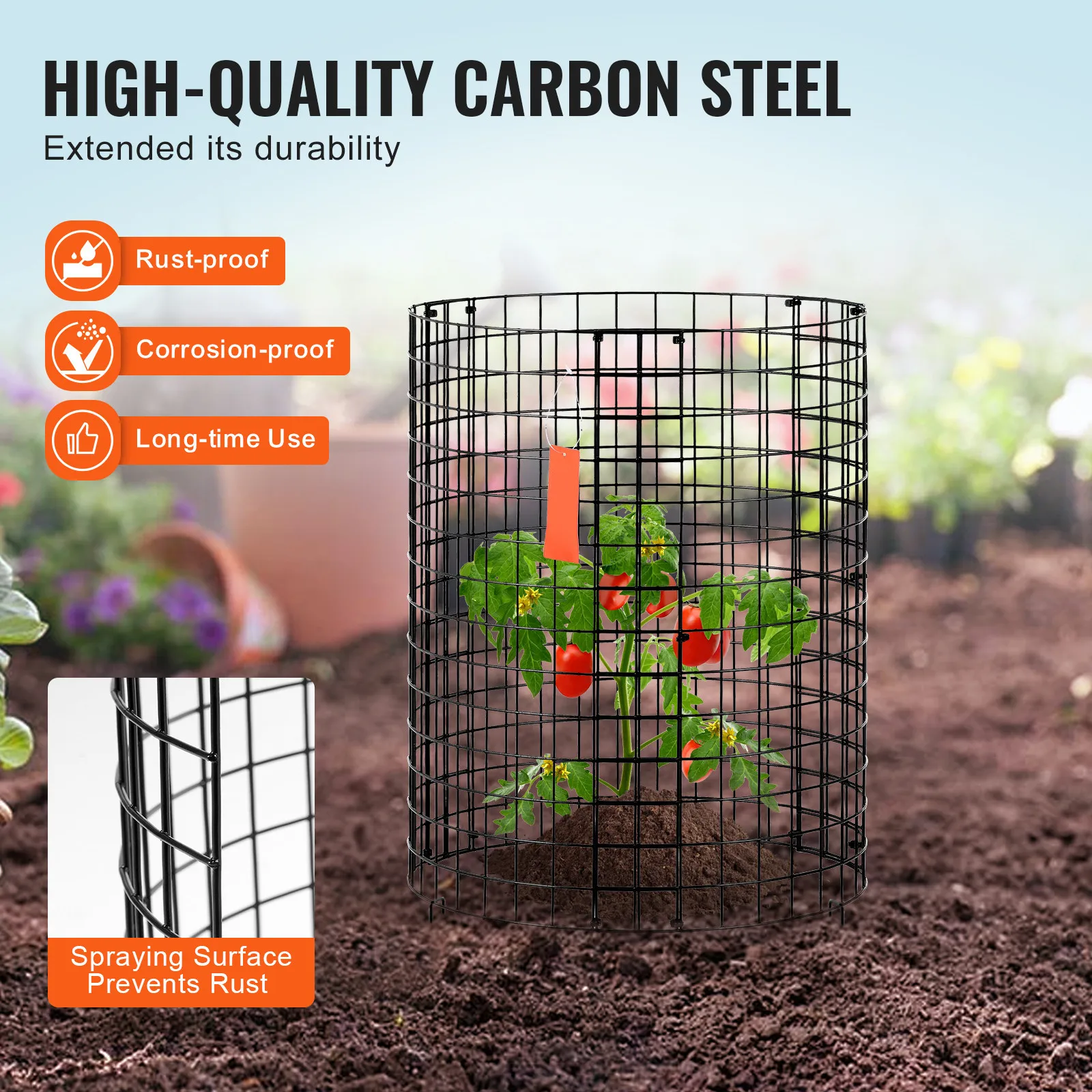 6 Pack Plant Protector from Animals 12.6'' Dia. x 14'' H Metal Plant Cage
6 Pack Plant Protector from Animals 12.6'' Dia. x 14'' H Metal Plant Cage