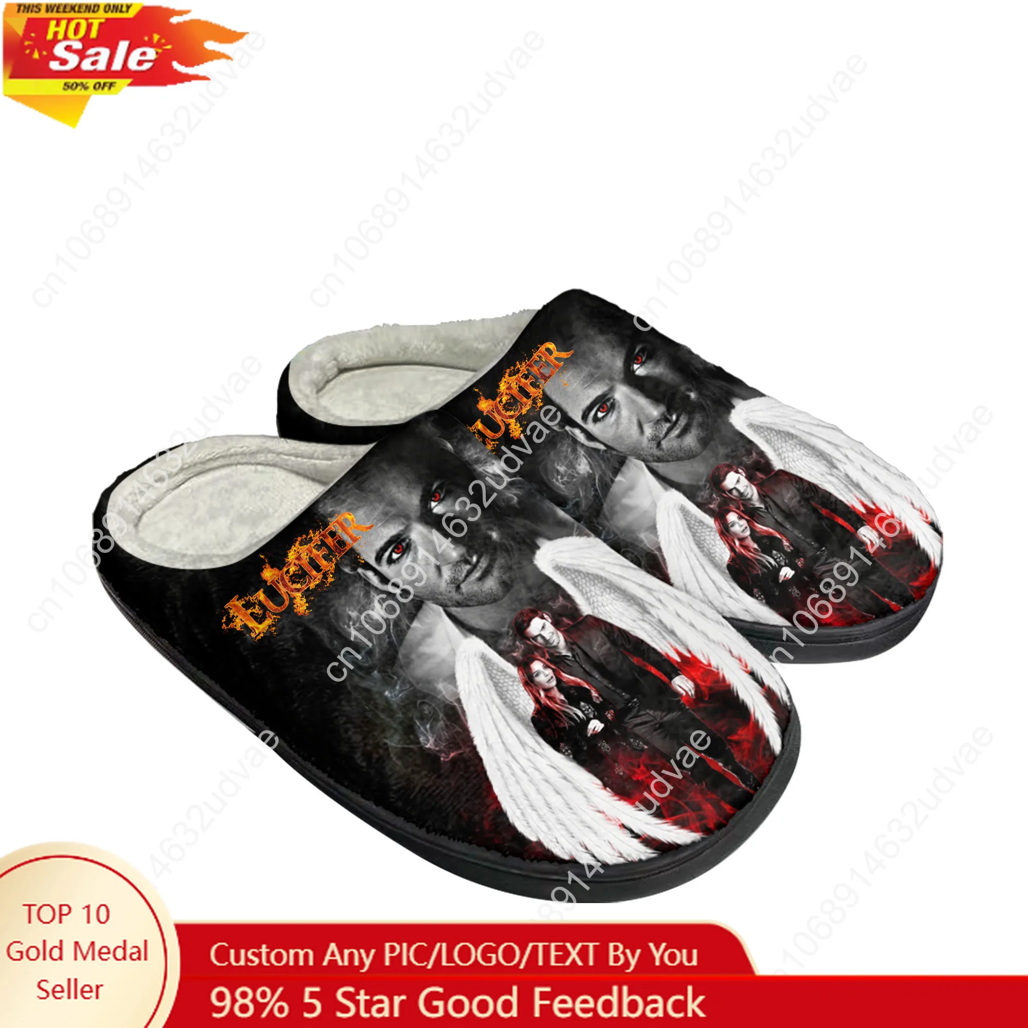 Lucifer TV Home Cotton Custom Slippers Lucifer Morningstar Mens Womens Plush Bedroom Casual Keep Warm Shoes Thermal Slipper 
Lucifer TV Home Cotton Custom Slippers Lucifer Morningstar Mens Womens Plush Bedroom Casual Keep Warm Shoes Thermal Slipper