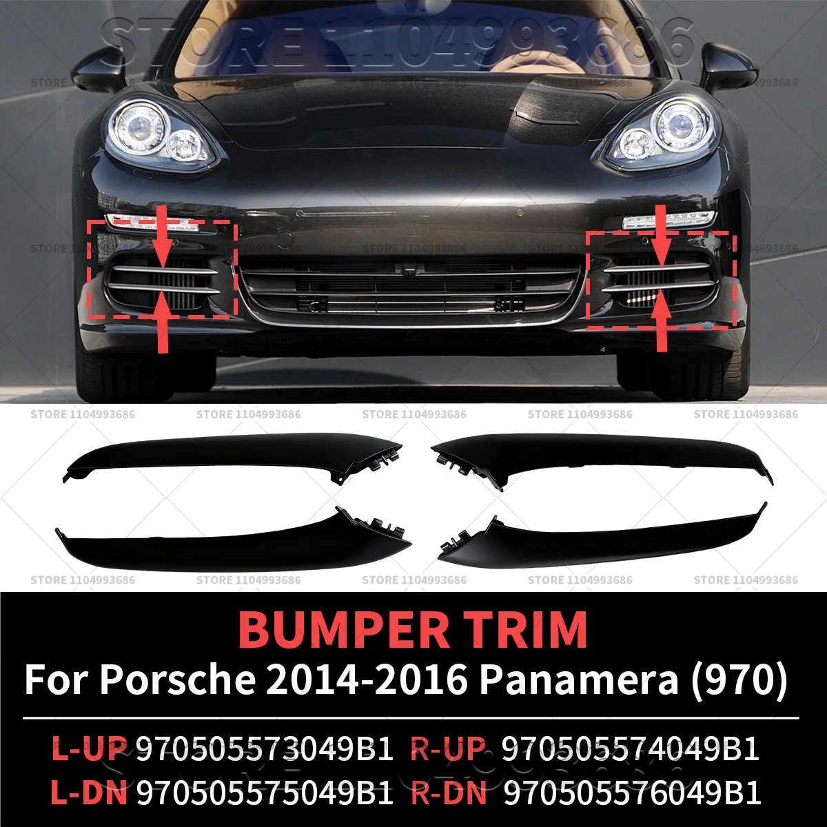 For 2014-2016 Porsche Panamera (970) Front Bumper Lower Molding OEM 970505573049B1 970505574049B1 970505575049B1 970505576049B1
For 2014-2016 Porsche Panamera (970) Front Bumper Lower Molding OEM 970505573049B1 970505574049B1 970505575049B1 970505576049B1
