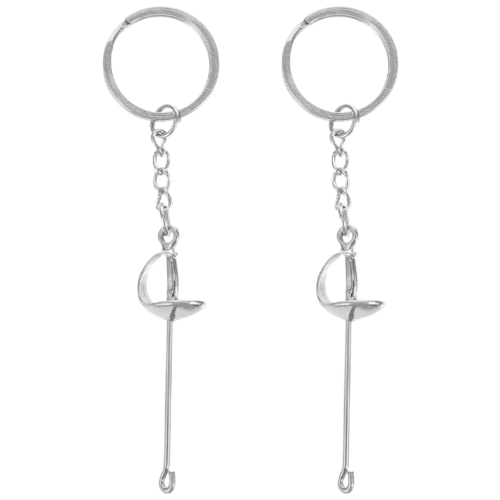 2pcs Fencing Keychain Silver Sword Lightweight Portable Martial Supplies Metal Small Keychains Bag Pendants Durable
2pcs Fencing Keychain Silver Sword Lightweight Portable Martial Supplies Metal Small Keychains Bag Pendants Durable