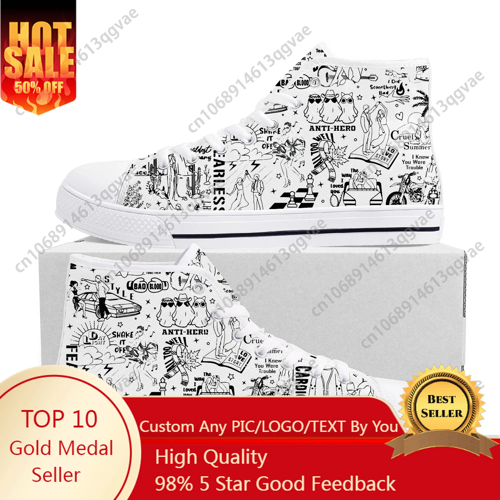 Hot 1989 American Singer S-Swifties High Top High Quality Sneakers Mens Womens Teenager Canvas Sneaker Custom Made Couple Shoes
Hot 1989 American Singer S-Swifties High Top High Quality Sneakers Mens Womens Teenager Canvas Sneaker Custom Made Couple Shoes
