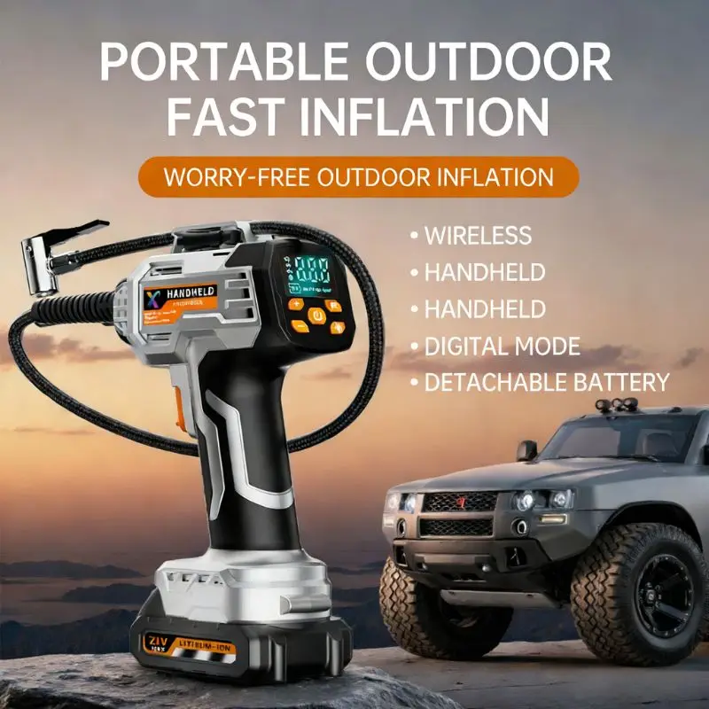 Handheld High-Power High-Pressure Inflator Detachable Battery Preset Tire Pressure Wireless Air Inflator Pump
Handheld High-Power High-Pressure Inflator Detachable Battery Preset Tire Pressure Wireless Air Inflator Pump
