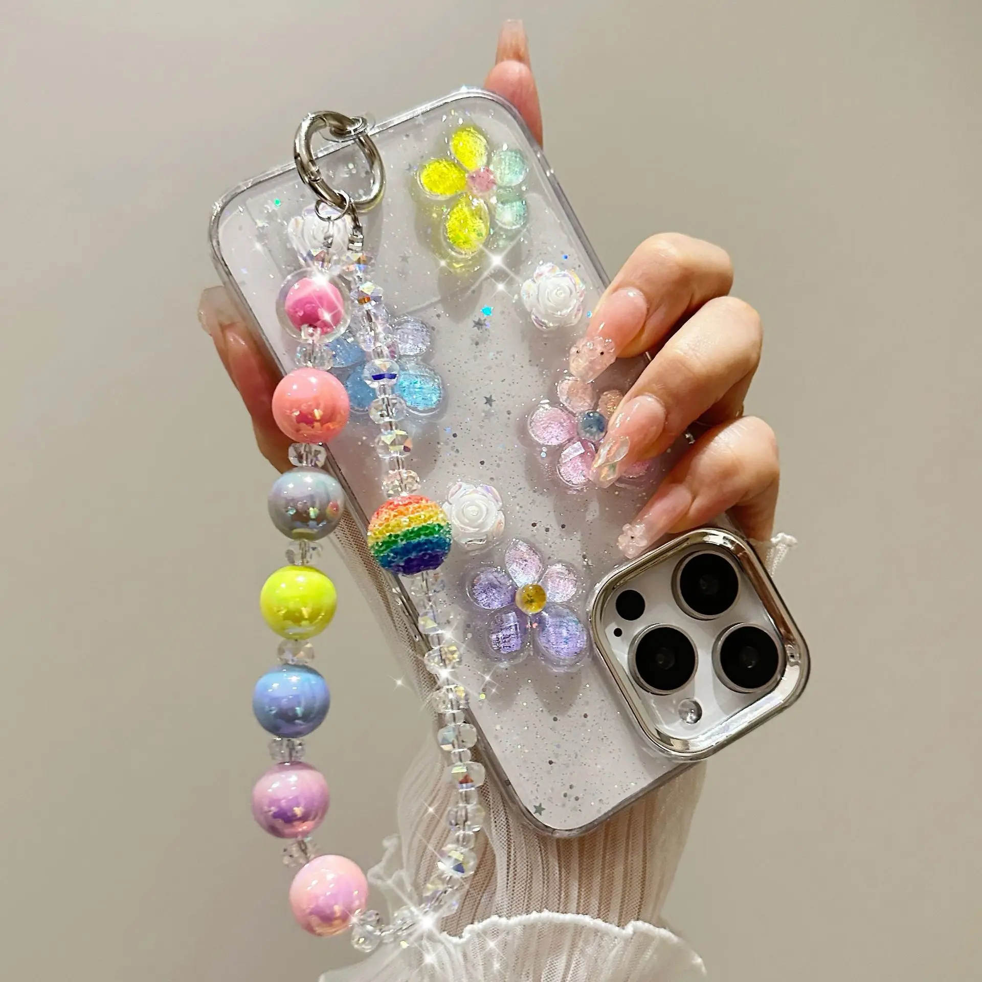 Dopamine Rainbow Crystal Bracelet Gold Foil Beaded For Mobile Phone Chain Keychain Gradient Crystal Starry Sky Girl Bag Lanyard
Dopamine Rainbow Crystal Bracelet Gold Foil Beaded For Mobile Phone Chain Keychain Gradient Crystal Starry Sky Girl Bag Lanyard