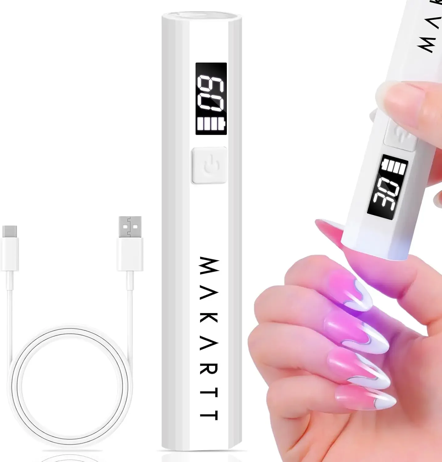 Handheld UV Nail Lamp, Mini Cordless Flash Cure Light for Gel Polish & Glue, Rechargeable USB Fast Drying with LCD Display, Portable DIY Nail Art
Handheld UV Nail Lamp, Mini Cordless Flash Cure Light for Gel Polish & Glue, Rechargeable USB Fast Drying with LCD Display, Portable DIY Nail Art