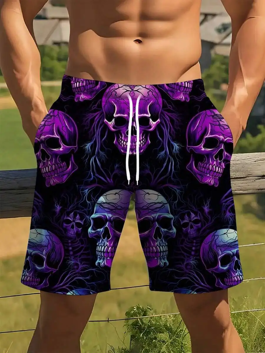 Mens Quick Dry Digital Print Skull Pattern Shorts Purple Casual Beach Swim Trunks
Mens Quick Dry Digital Print Skull Pattern Shorts Purple Casual Beach Swim Trunks