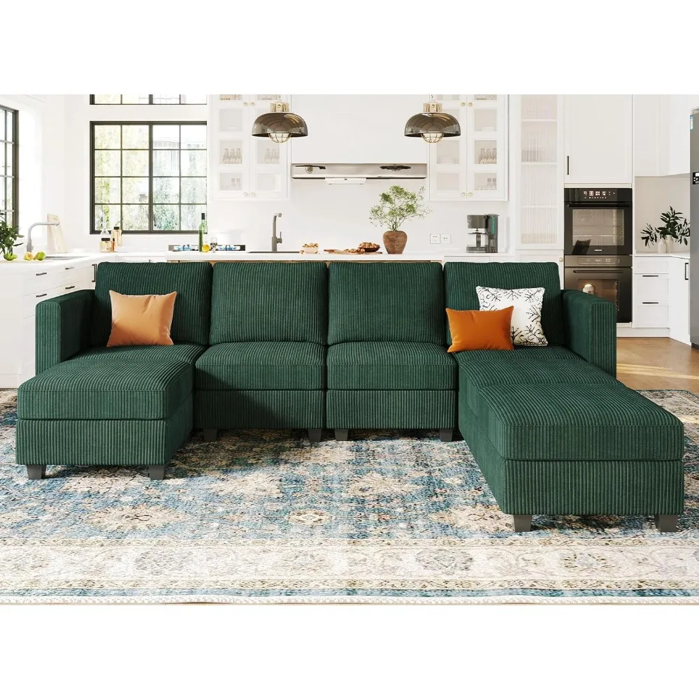 Modular Sectional Couch with Storage Ottoman U Shaped Corduroy Sectional Sofa with Chaise Convertible Modern Sectional Sofa Cou 
Modular Sectional Couch with Storage Ottoman U Shaped Corduroy Sectional Sofa with Chaise Convertible Modern Sectional Sofa Cou