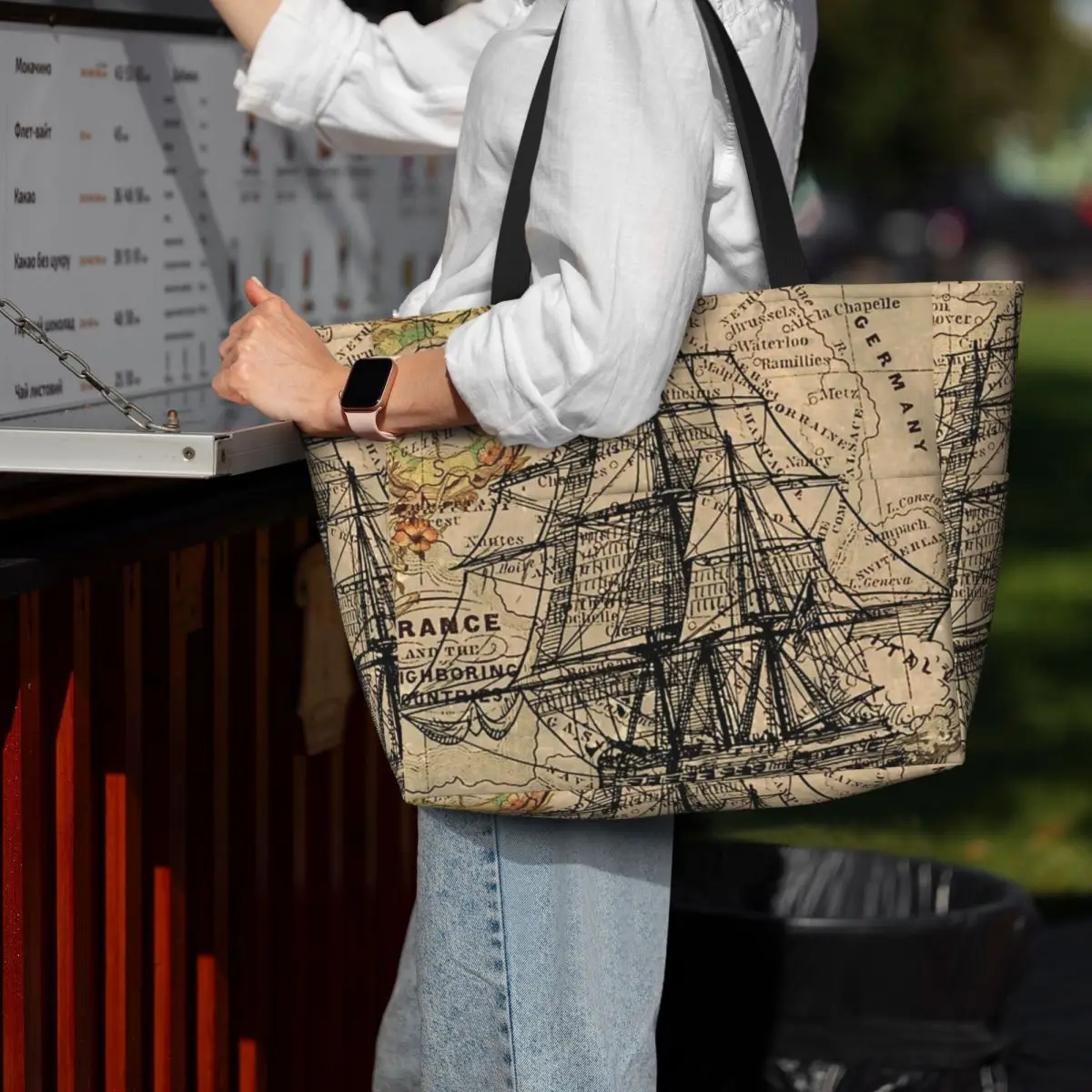 Vintage Pirate Ship Sailor Antique World Map Beach Tote Bag Sport Gym Yoga Duffle Large Tote Bag Women Travel Bag Fitness bag
Vintage Pirate Ship Sailor Antique World Map Beach Tote Bag Sport Gym Yoga Duffle Large Tote Bag Women Travel Bag Fitness bag