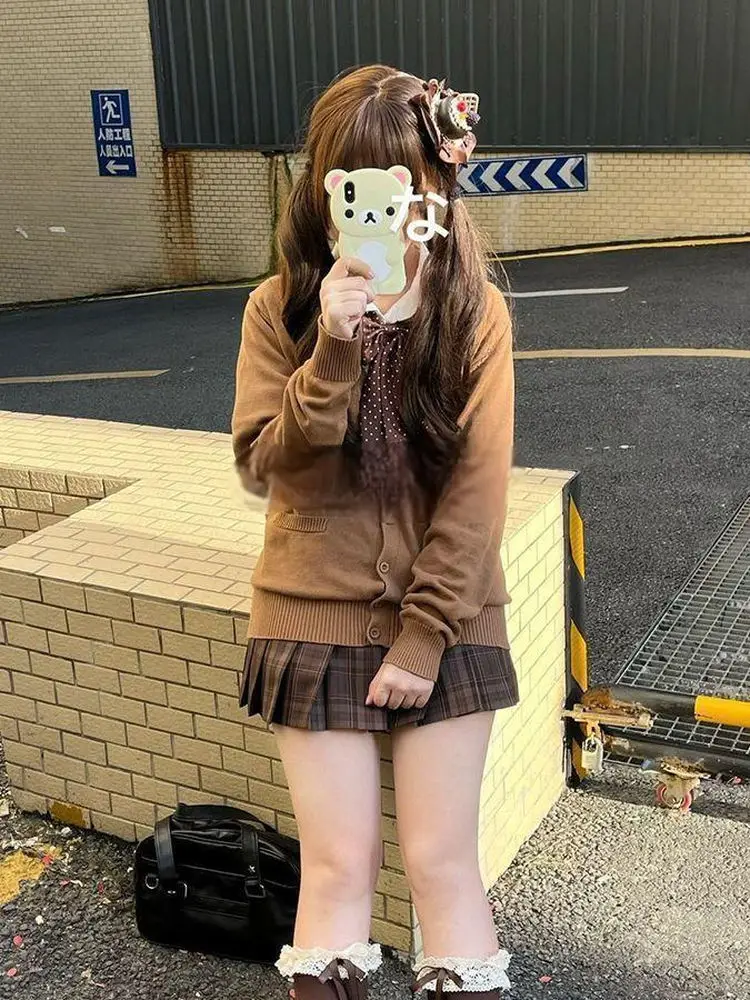 Оригинальный вязаный кардиган JK20202020, длинный светящийся свитер Jaet, осенне-зимний комплект для колледжа, комплект с юбкой Caramel202020, женский
Оригинальный вязаный кардиган JK20202020, длинный светящийся свитер Jaet, осенне-зимний комплект для колледжа, комплект с юбкой Caramel202020, женский