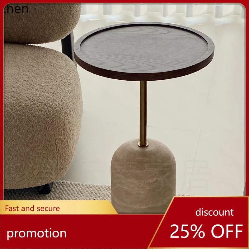 CZ Travertine Round Sofa Side Table Small Apartment Living Room Vintage High-End Feel Solid Wood Small Coffee Table
CZ Travertine Round Sofa Side Table Small Apartment Living Room Vintage High-End Feel Solid Wood Small Coffee Table