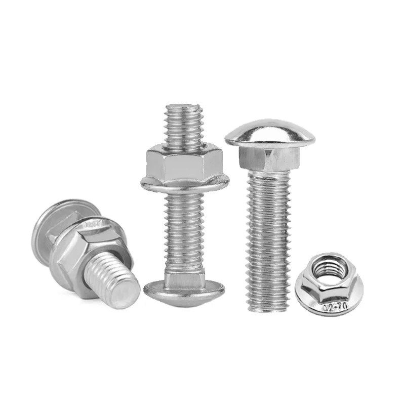 304 stainless steel carriage screw nut set half round head square neck rack special combination bolt M4-M12 GB12 DIN603 DIN6923
304 stainless steel carriage screw nut set half round head square neck rack special combination bolt M4-M12 GB12 DIN603 DIN6923