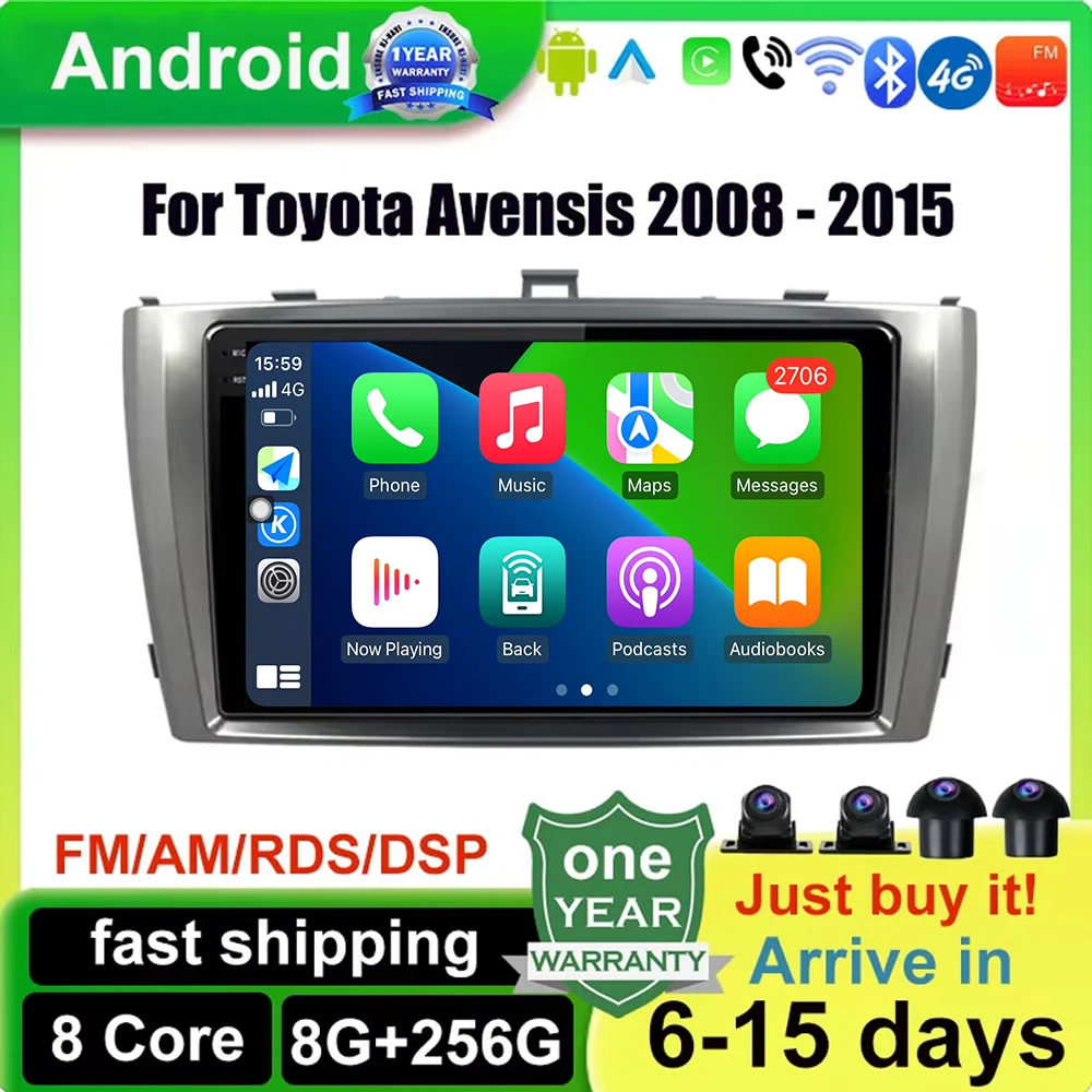 Android 14 Touch Screen For Toyota Avensis 2008 2009 2010-2015 Car Carplay Radio Multimedia Stereo Player WiFi GPS Navigation
Android 14 Touch Screen For Toyota Avensis 2008 2009 2010-2015 Car Carplay Radio Multimedia Stereo Player WiFi GPS Navigation