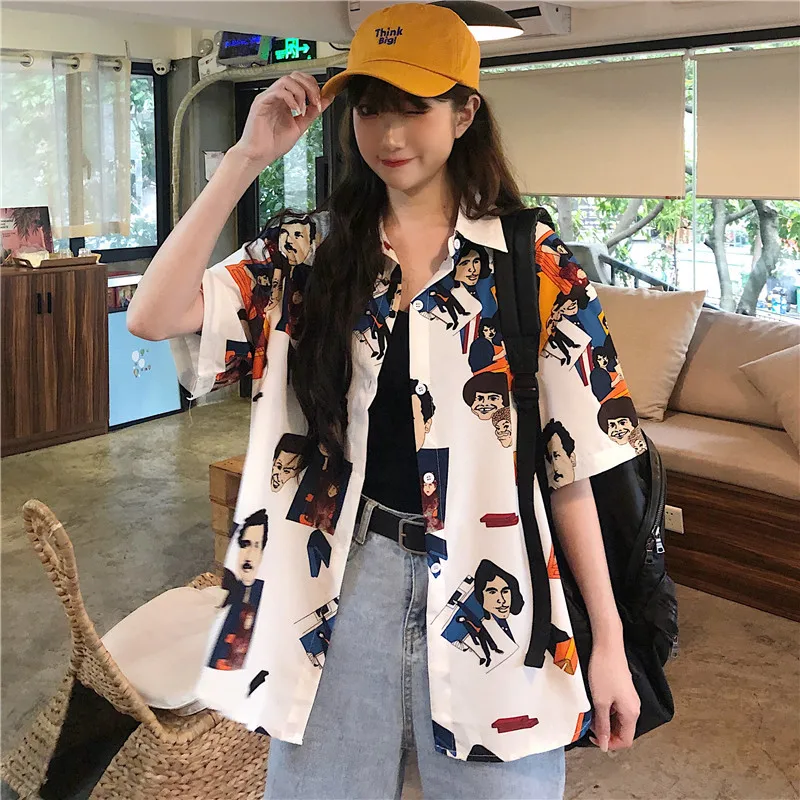Vintage Half Sleeve Shirt Women Summer Thin Korean Style Loose Printing Short Sleeved Top Female Elegant and Youth Woman Blouses
Vintage Half Sleeve Shirt Women Summer Thin Korean Style Loose Printing Short Sleeved Top Female Elegant and Youth Woman Blouses