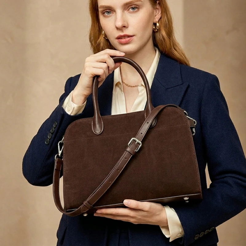 BURMINSA Genuine Leather Suede Tote Bags For Women Luxury Retro Shoulder Crossbody Satchel Large Capacity Office Ladies Handbags
BURMINSA Genuine Leather Suede Tote Bags For Women Luxury Retro Shoulder Crossbody Satchel Large Capacity Office Ladies Handbags