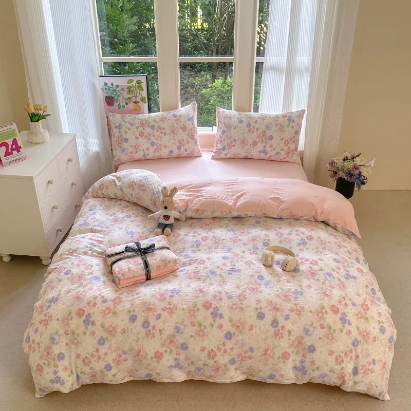 New class A washable aerobic double-layer yarn printing cloud wrinkle yarn four-piece set for home use
New class A washable aerobic double-layer yarn printing cloud wrinkle yarn four-piece set for home use