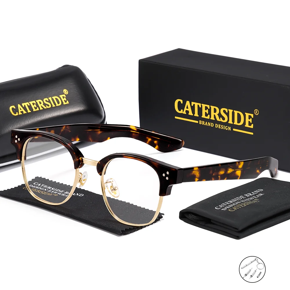 Очки CATERSIDE винтажные, унисекс, с плоскими линзами, высококачественная оправа TR, полуоправа, металлические, с защитой от синего света, модные декоративные
Очки CATERSIDE винтажные, унисекс, с плоскими линзами, высококачественная оправа TR, полуоправа, металлические, с защитой от синего света, модные декоративные