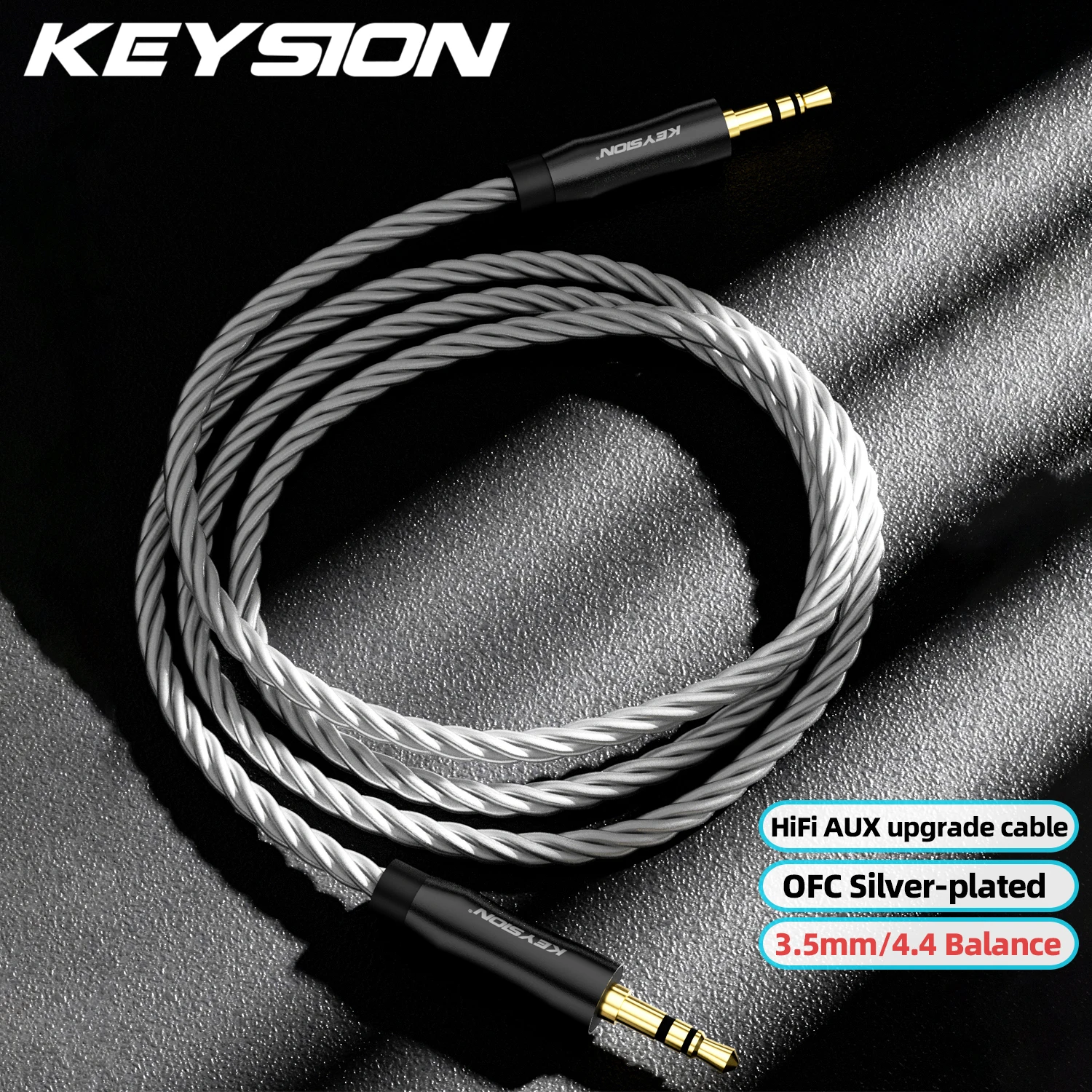 KEYSION 4.4mm 3.5mm Audio Cable Hi-end OFC Silver-plated HiFi Stereo Jack Male to Male AUX Extension Cord for Headphones Speaker
KEYSION 4.4mm 3.5mm Audio Cable Hi-end OFC Silver-plated HiFi Stereo Jack Male to Male AUX Extension Cord for Headphones Speaker
