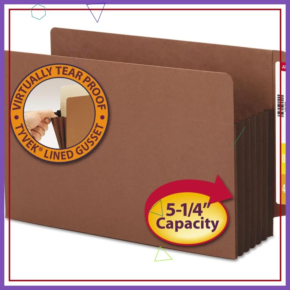 Legal Size End Tab Expanding File Pocket, 5-1/4" Expansion, Dark Brown, 10-Pack
Legal Size End Tab Expanding File Pocket, 5-1/4" Expansion, Dark Brown, 10-Pack