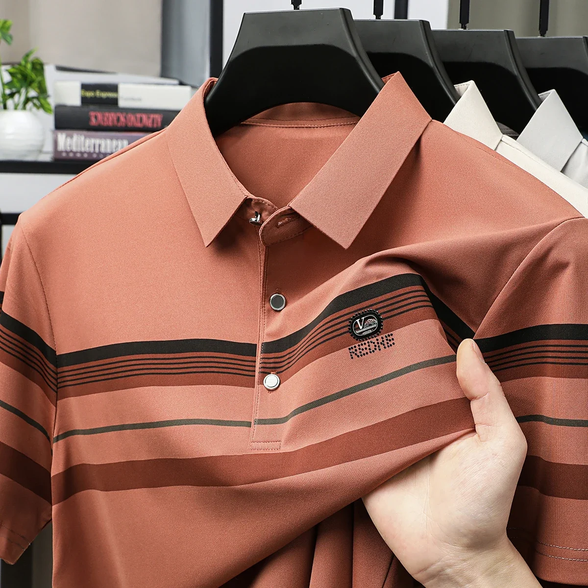 Men's Trendy Summer Printed Lapel Polo Shirt Short Sleeve Korean Style Comfortable Striped Business Casual Top
Men's Trendy Summer Printed Lapel Polo Shirt Short Sleeve Korean Style Comfortable Striped Business Casual Top