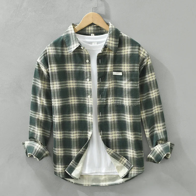 Korean Style Spring Summer New Men's Cotton 100% Plaid Shirt For Men Long Sleeve Lapel Business Casual Loose Pocket Clothes
Korean Style Spring Summer New Men's Cotton 100% Plaid Shirt For Men Long Sleeve Lapel Business Casual Loose Pocket Clothes