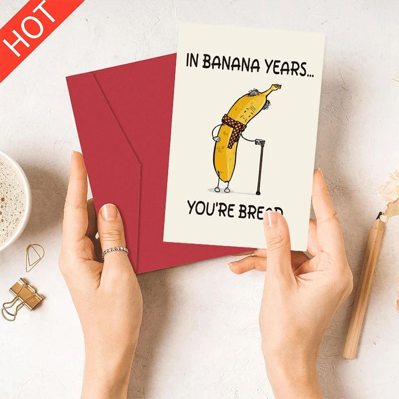 Funny Banana Years You're Bread Birthday Greeting Card, Humorous Aging Themed Greeting Card for Friends Family
Funny Banana Years You're Bread Birthday Greeting Card, Humorous Aging Themed Greeting Card for Friends Family