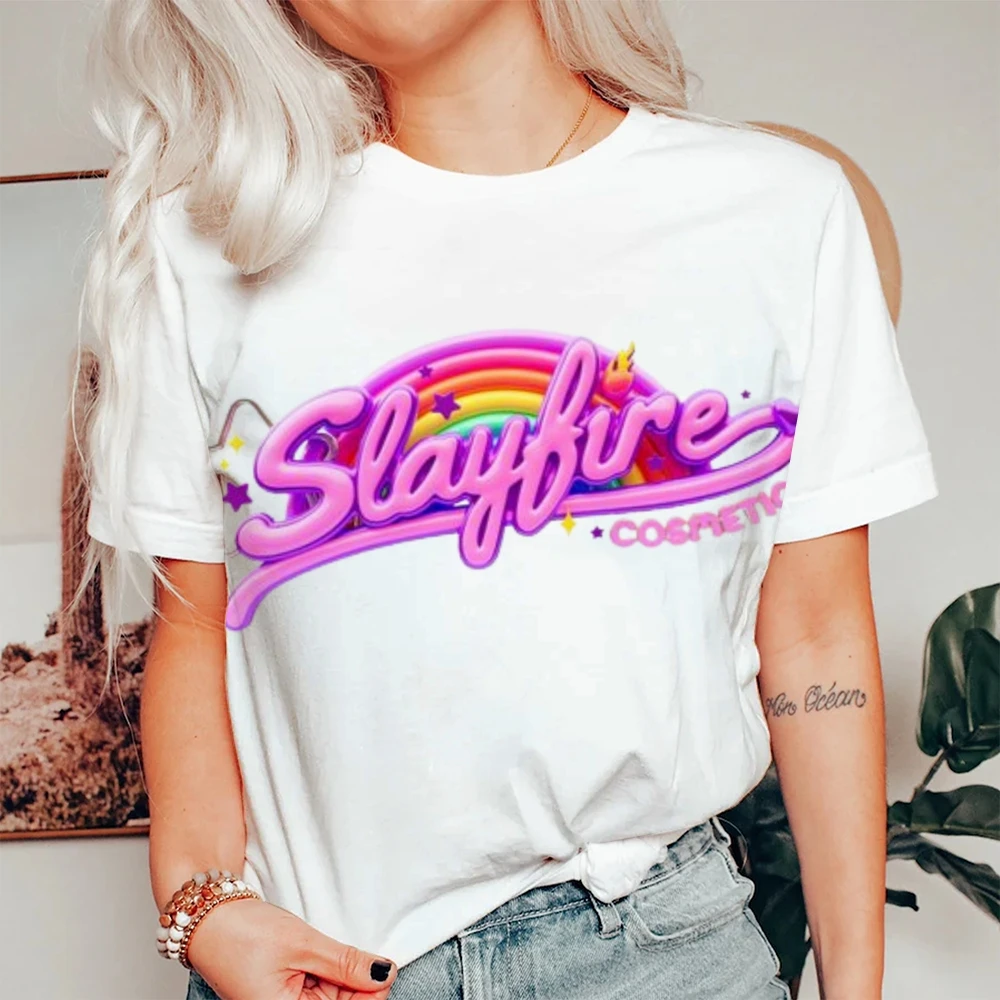 Y2K Graphic T - Shirts Slayfire Cosmetics Tee 100% Cotton High-Quality Oversize White Tee Pink Rainbow Logo Trendy Y2K Style
Y2K Graphic T - Shirts Slayfire Cosmetics Tee 100% Cotton High-Quality Oversize White Tee Pink Rainbow Logo Trendy Y2K Style