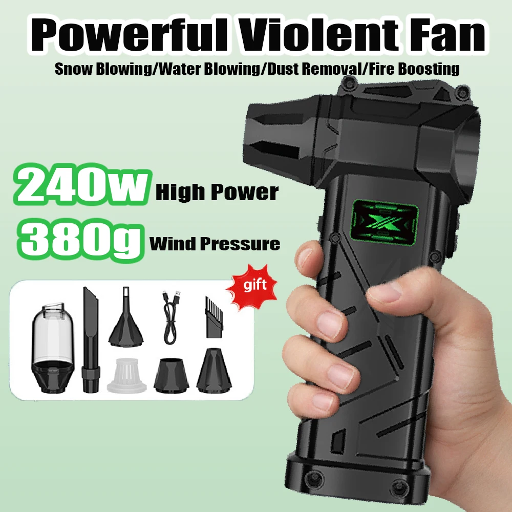 Violent Fan Powerful Turbo Air Blower 380g Thrust Compressed Air Duster PC/Home Cleaning Brushless Turbo Blower w/ LED Lighting
Violent Fan Powerful Turbo Air Blower 380g Thrust Compressed Air Duster PC/Home Cleaning Brushless Turbo Blower w/ LED Lighting