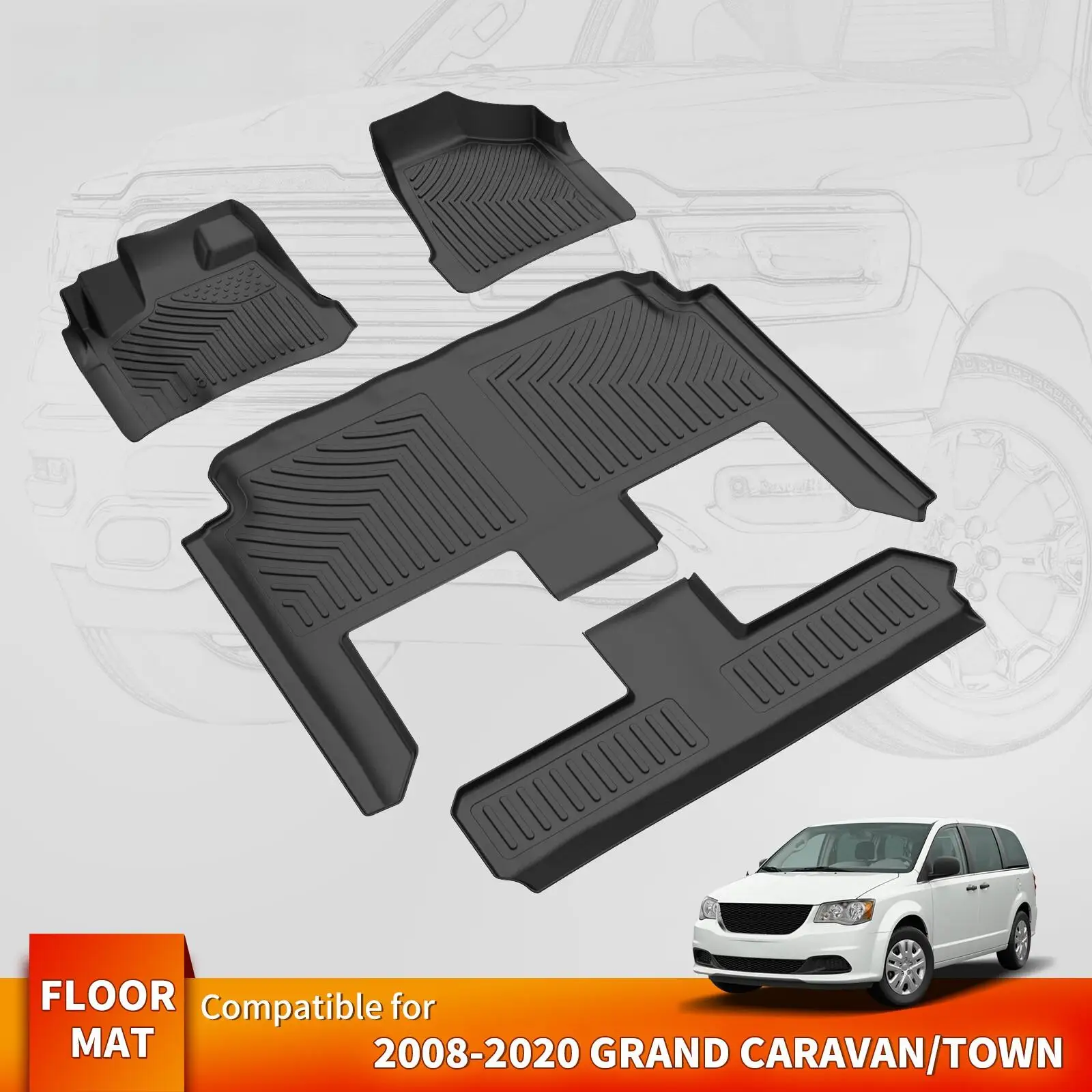 3 Row Floor Mats Liner For 2008-2020 Grand Caravan 08-16 Chrysler Town & Country
3 Row Floor Mats Liner For 2008-2020 Grand Caravan 08-16 Chrysler Town & Country
