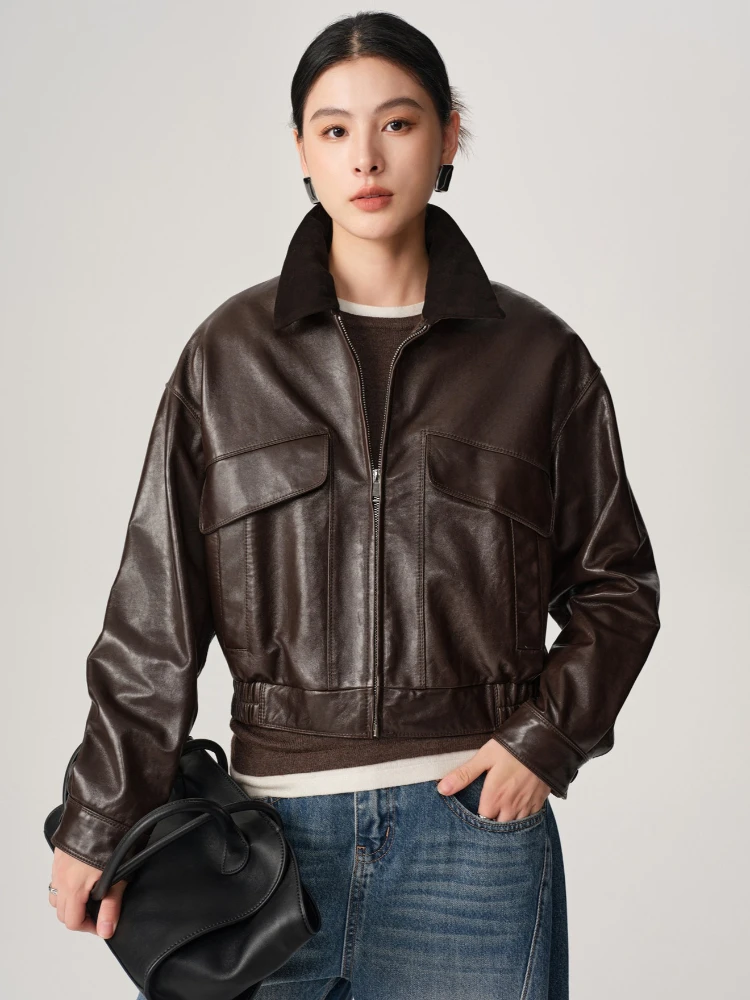 Vintage Short Genuine Leather Motorcycle Jackets Women Spring Autumn 2026 New High-end Simple Soft Oil Wax Real Sheepskin Coat
Vintage Short Genuine Leather Motorcycle Jackets Women Spring Autumn 2026 New High-end Simple Soft Oil Wax Real Sheepskin Coat