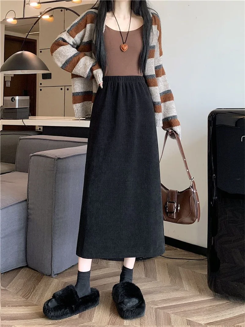 Elegant Corduroy Plus Velvet Skirt Women Fashion High Waist A-line Solid A-line Slimming Half Skirt Autumn Winter Thicken Skorts
Elegant Corduroy Plus Velvet Skirt Women Fashion High Waist A-line Solid A-line Slimming Half Skirt Autumn Winter Thicken Skorts
