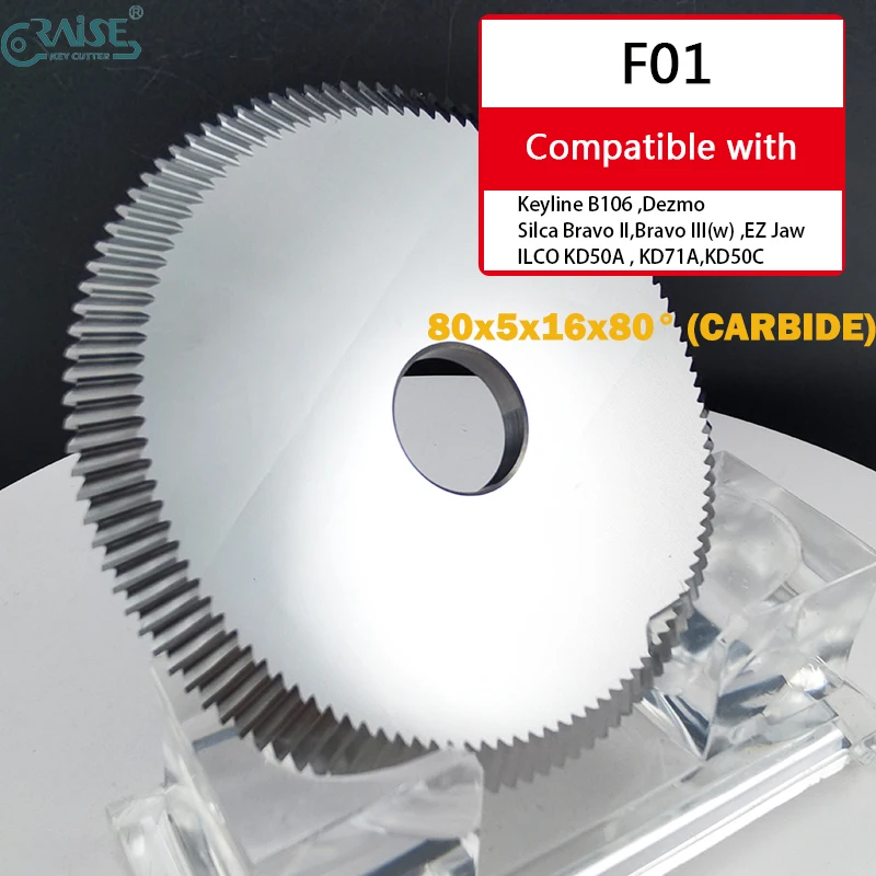 RAISE Solid Carbide Cutter Compatible with Keyline F01 Silca Bravo II Keyline Dezmo 106 ILCO KD50A KA71A Key Machines
RAISE Solid Carbide Cutter Compatible with Keyline F01 Silca Bravo II Keyline Dezmo 106 ILCO KD50A KA71A Key Machines