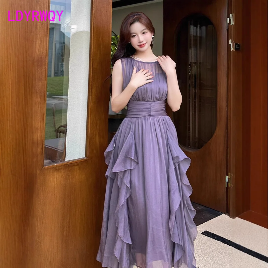 Chiffon dress women's summer 2025 irregular waist vacation style French waist skirt
Chiffon dress women's summer 2025 irregular waist vacation style French waist skirt