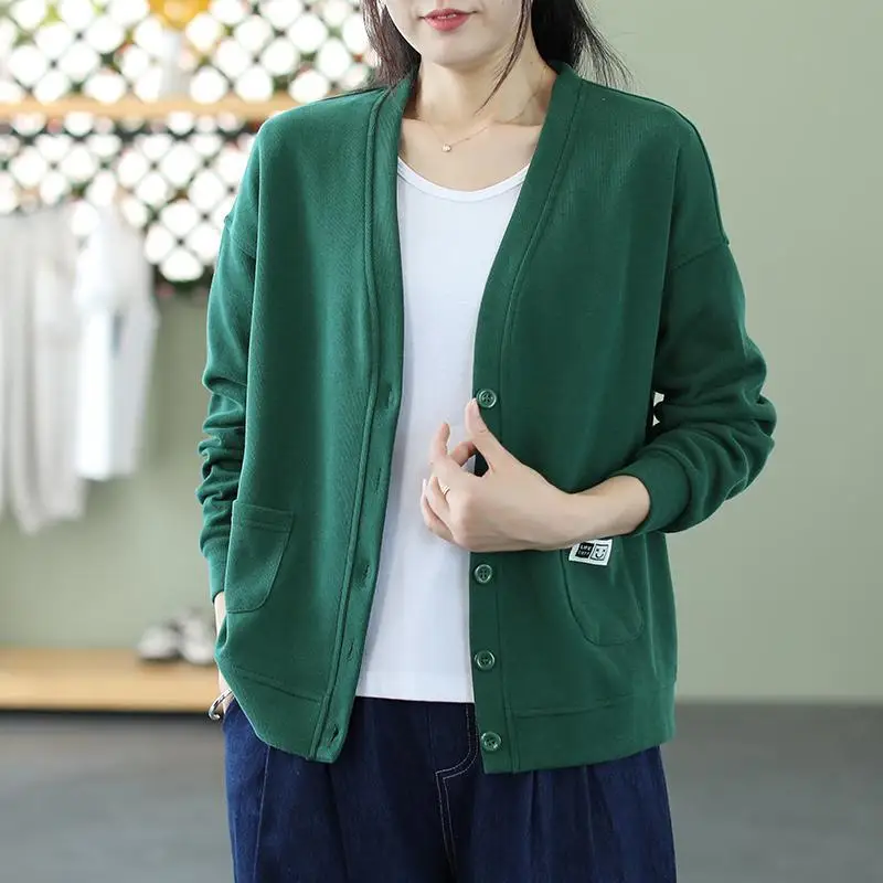 Korean Young Style Leisure Fashion Pocket Button Solid Color Simplicity Comfortable Cardigan Short Jacket for Women Autumn 2024
Korean Young Style Leisure Fashion Pocket Button Solid Color Simplicity Comfortable Cardigan Short Jacket for Women Autumn 2024
