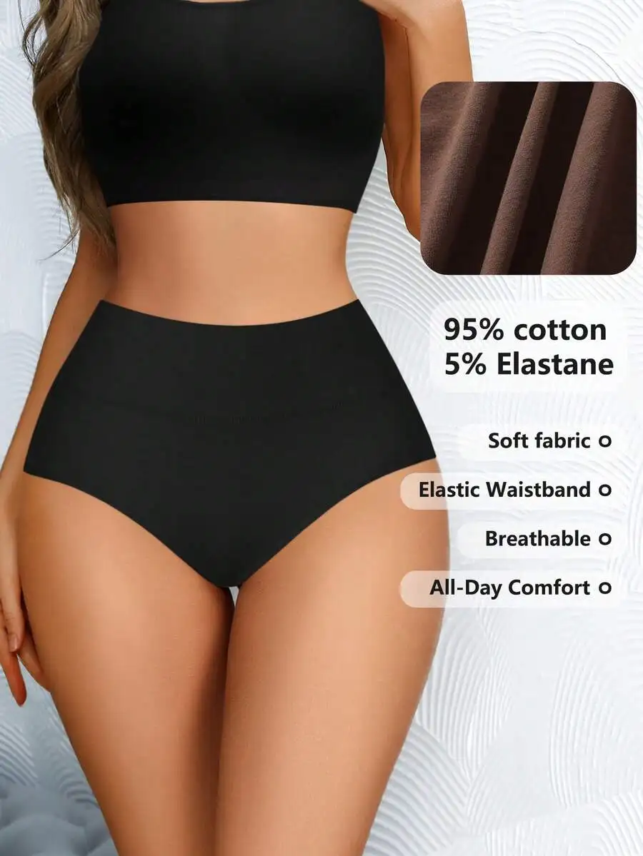 High Waisted Cotton Panties For Women Soft Elastic Waistband Breathable Briefs
High Waisted Cotton Panties For Women Soft Elastic Waistband Breathable Briefs